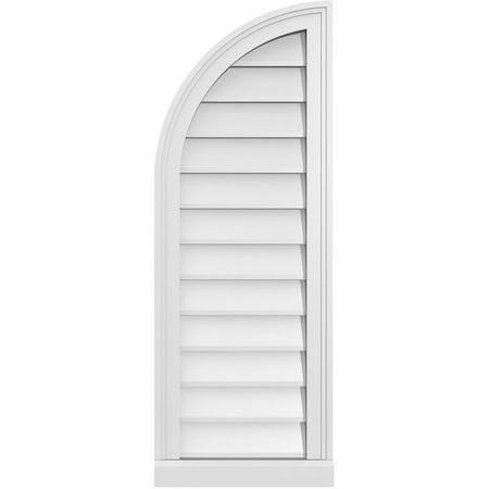 Ekena Millwork Quarter Round Top Left Surface Mount PVC Gable Vent w/ 2"W x 2"P Brickmould Sill Frame, 14"W x 38"H GVPQL14X3803SN